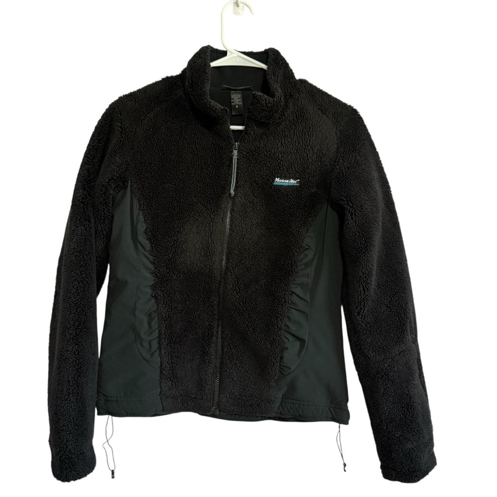 Moosejaw Fleece Sherpa Full Zip Black Jacket Women’s Size Small